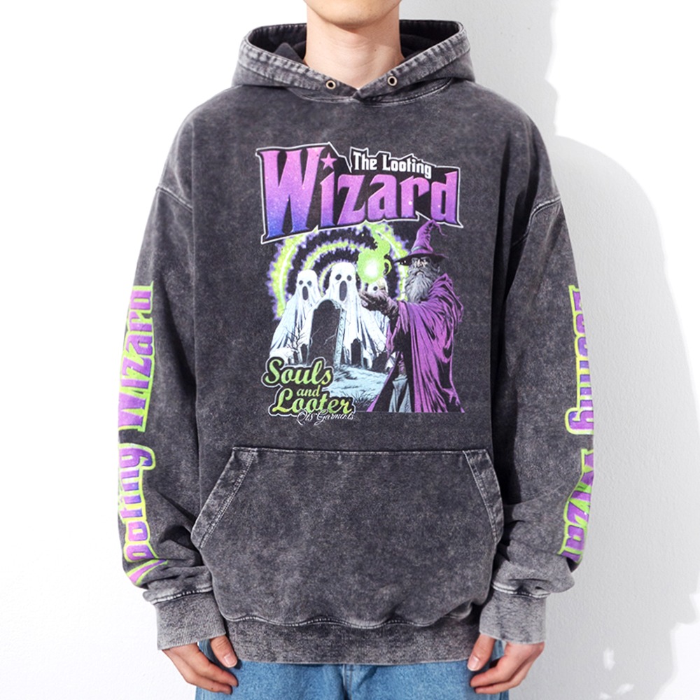BN Wizard SP Washed Hoodie (Charcoal)