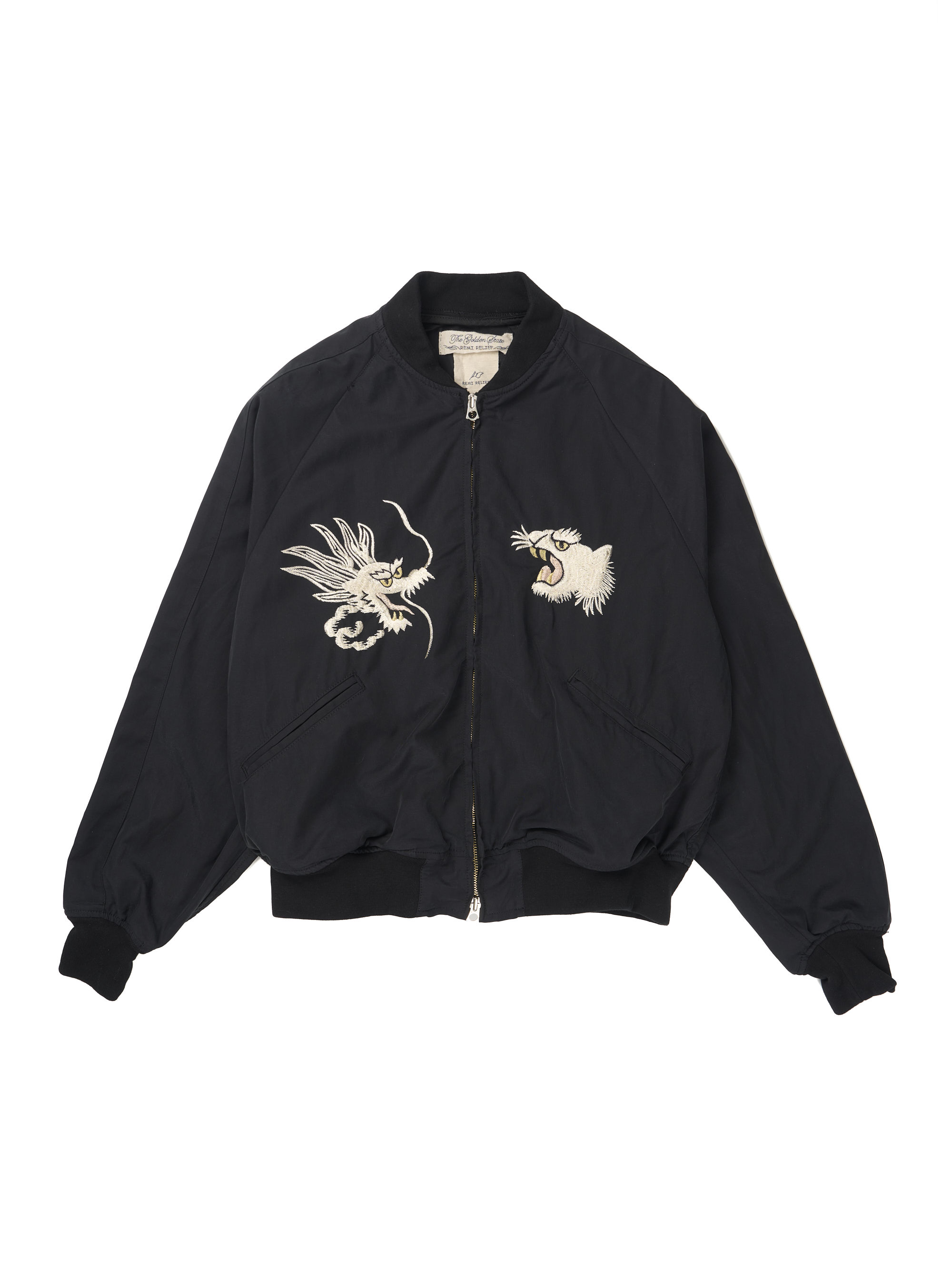 랜덤워크 / Rayon Twill Souvenir Jacket Black (Dragon & Tiger)