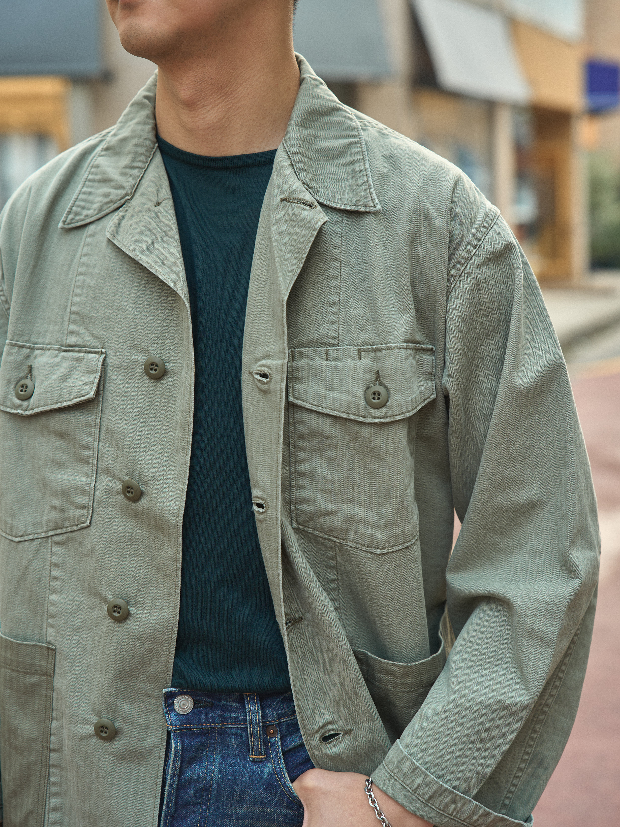 랜덤워크 / 4 Pockets US Army Shirt Jacket Green