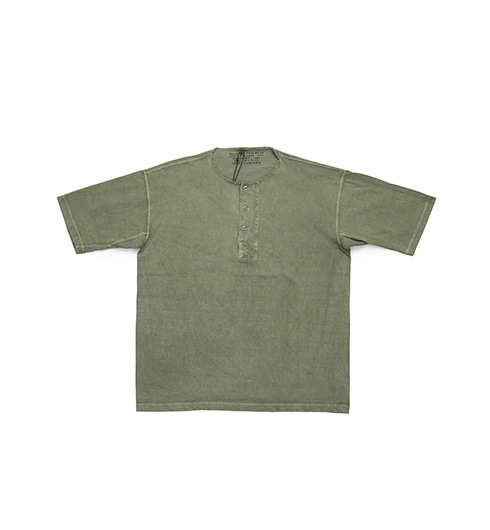 50&#039;s Henley Neck Shirt Pigment Green