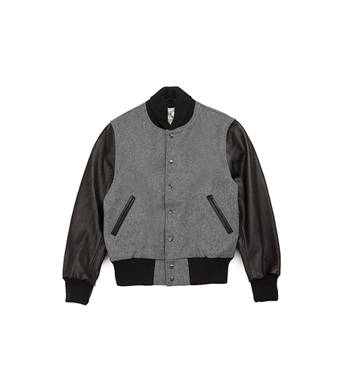 Contemporary Fit Varsity Shawl Collar Grey/Black