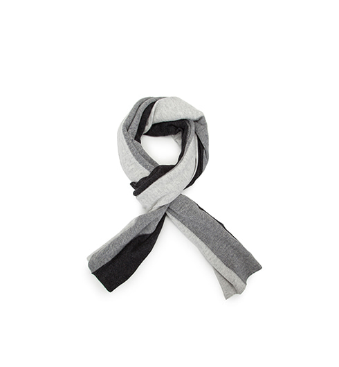 Cashmere Scarf Vert Stripe Charcoal/Flannel/Earl Grey