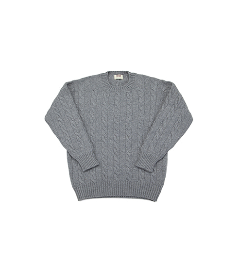 Chirnside Cashmere Cable Sweater Grey Flannel