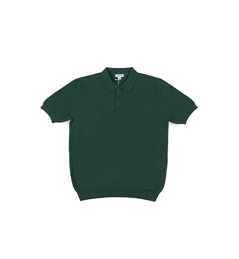 Fine Texture Polo Shirt Deep Green