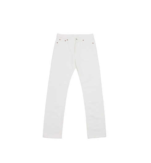 Straight High Waisted 5 Pocket Jeans Optic White