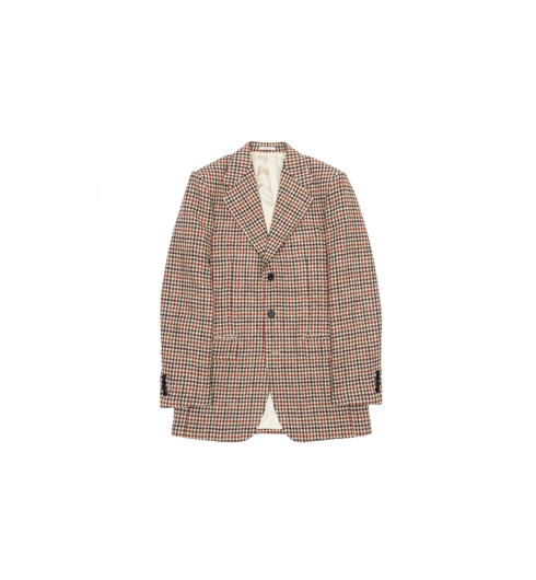 Single Breasted 3 Button Jacket Brown Tweed