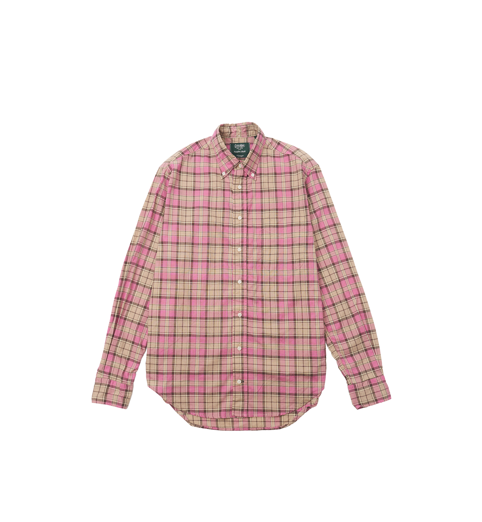 Madras L/S Shirt Pink/Brown