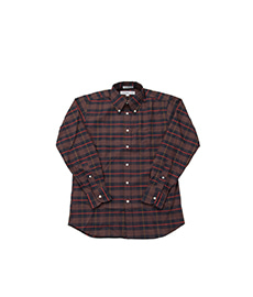 Standard Fit Oxford Check Brown/Red/Navy