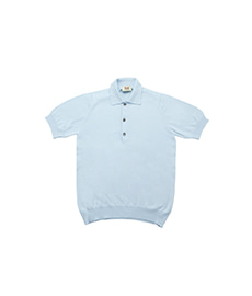 Cotton Pullover Sportshirt S/S Sky Blue