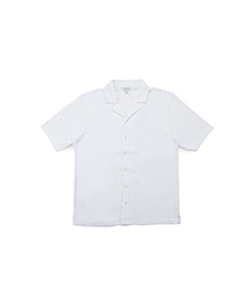 Towelling Camp Collar Shirt White