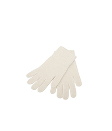 Ladies Plain Knit Cashmere Gloves Ecru