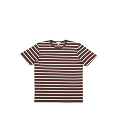 Crew Neck T-Shirt Cocoa/Ecru Breton Stripe