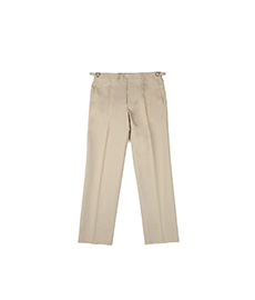 207 Single Pleat Trousers Beige Cotton