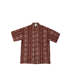 Wide S/S Shirt With Bandana Prints Brown