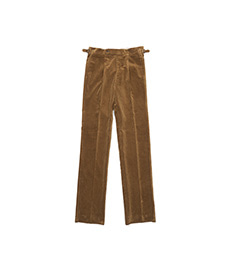Single Pleat Corduroy Trousers Brown