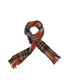 Classic Tartan Brushed Cashmere Scarf Red/Blue/Brown