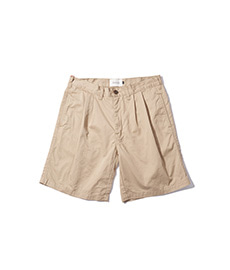 2 Tuck Chino Shorts (9inch) Light Beige