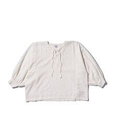 Cotton Linen Lace Up Shirts White