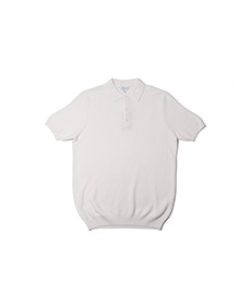 Fine Texture Polo Shirt Off White