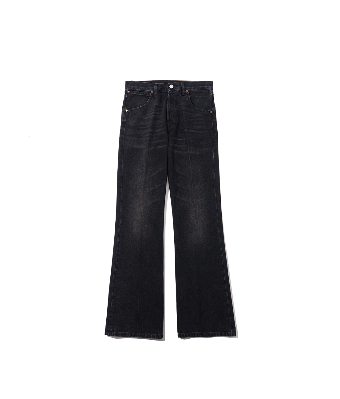 Flared High Waisted Jeans Washed Black