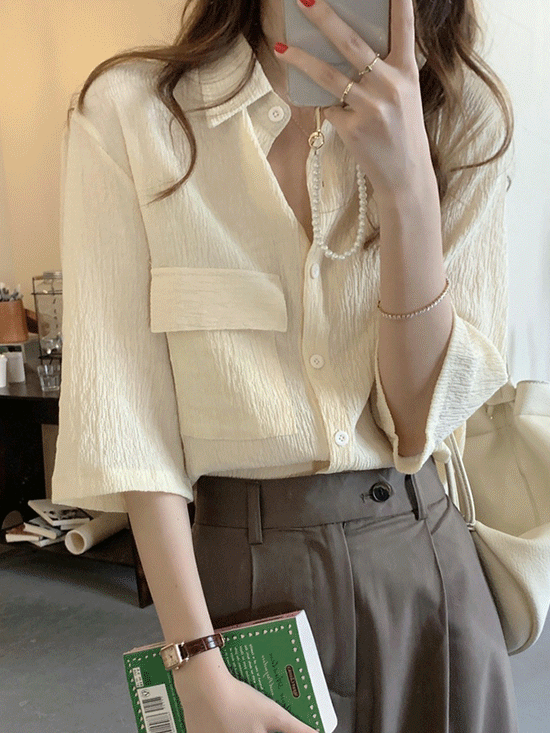 ♥NEW10%할인♥ 밀레 포켓데일리 셔츠(카라/루즈핏)