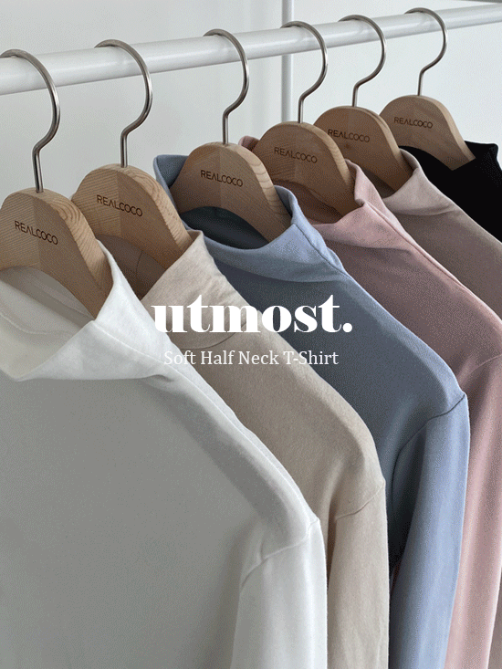 [미리,봄🌼15%+5%(App할인)/10만장돌파/부분당일발송] UTMOST 소프 하프넥 티셔츠(기본ver.) - 3 Color (봄/이너템)