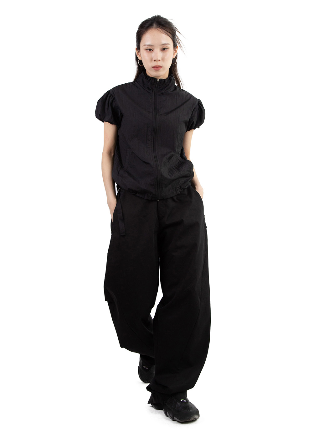 BELTED CURVED TROUSER *BLACK, PINK 일주일 소요*