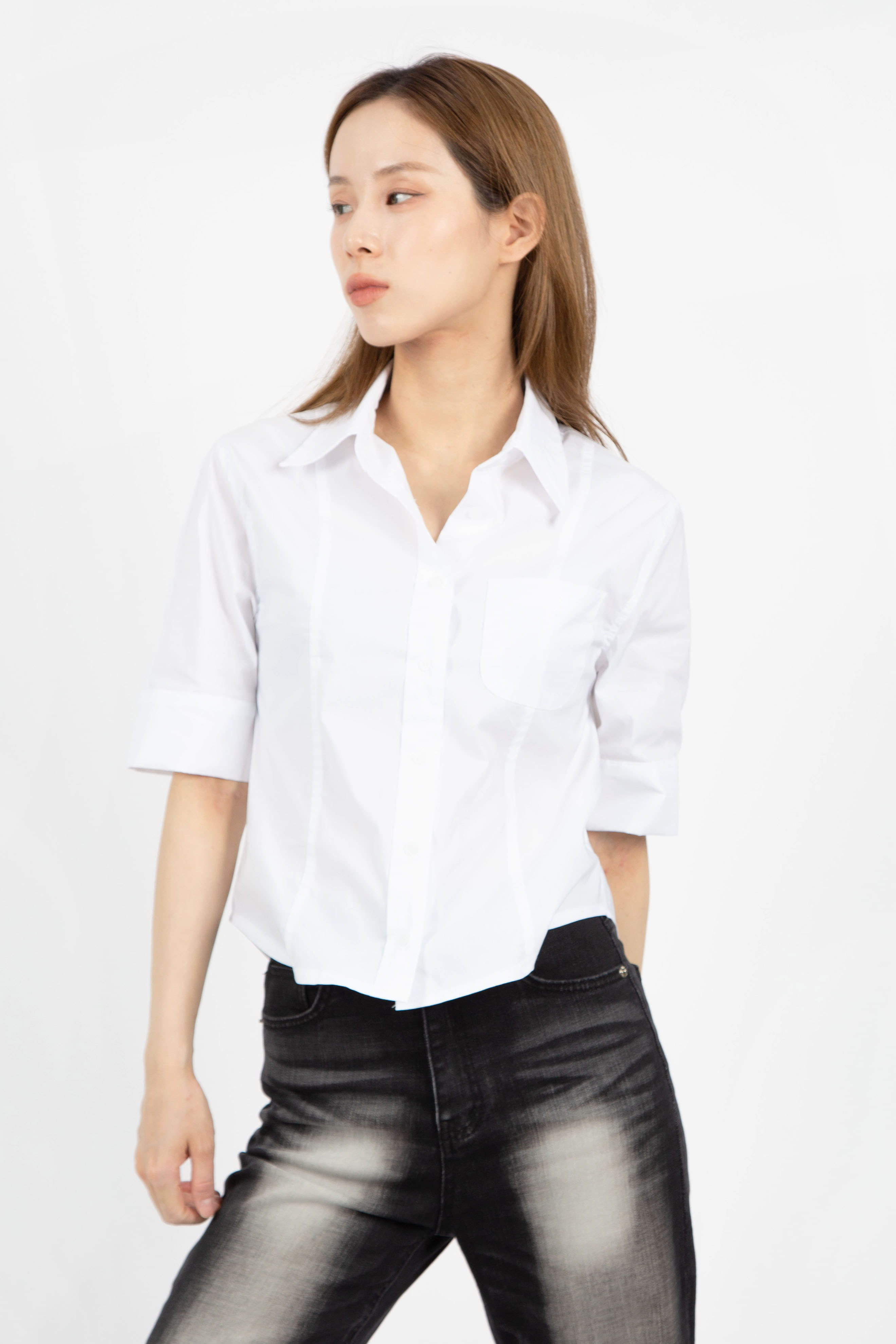 FITTED SECTION COLLAR SHIRT