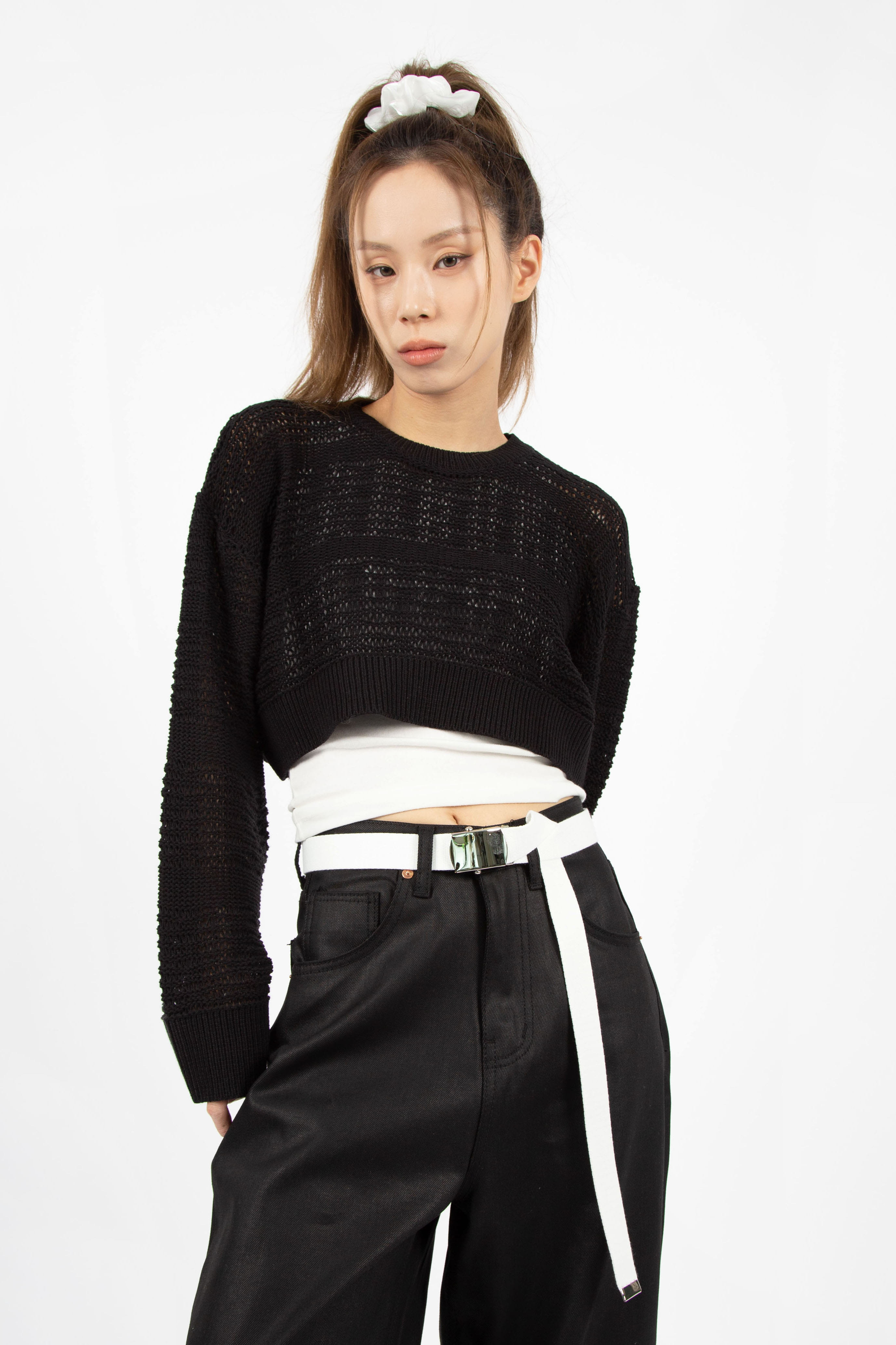 WAVE CROPPED KNIT