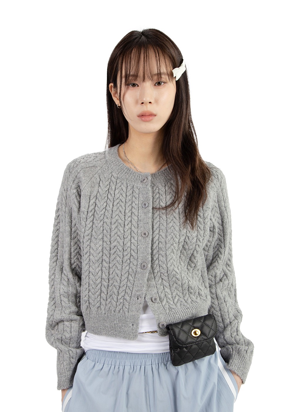 CABLE ROUND CARDIGAN