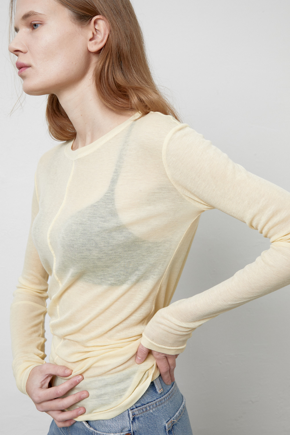 Silky Wool Knit T-Shirts_Light Yellow