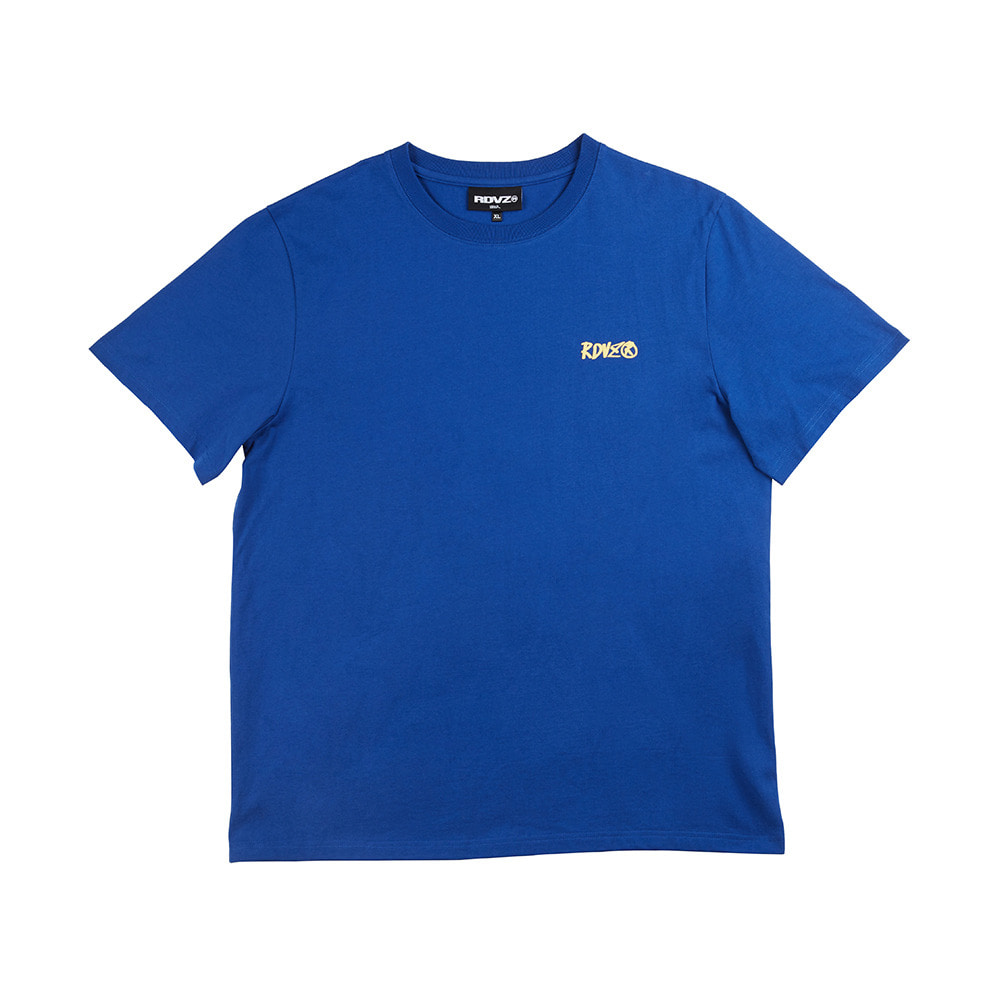 랑데부 포밍 로고 티셔츠 - 블루