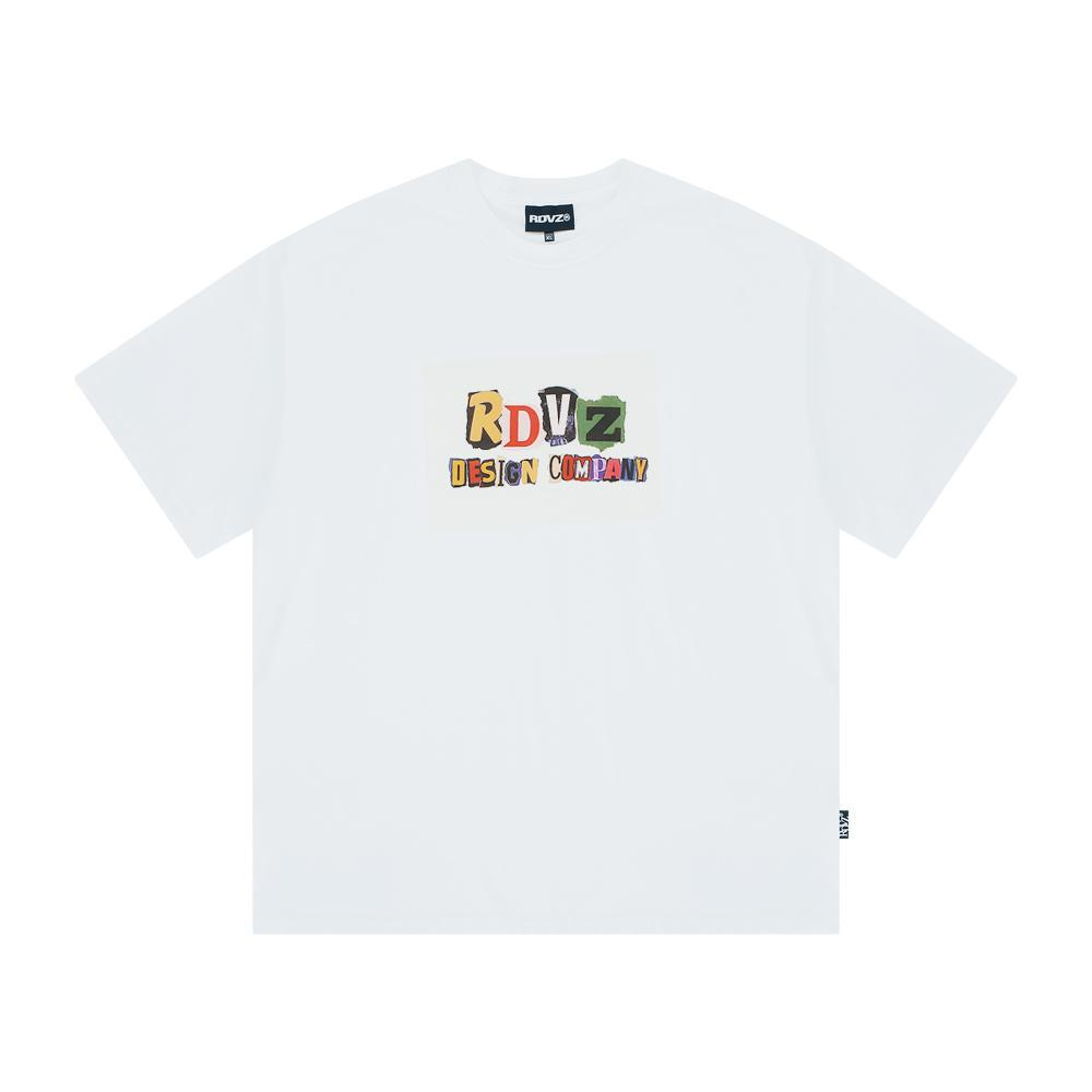 랑데부 [4월10일 순차발송] 콜라주 로고 티셔츠 - 화이트