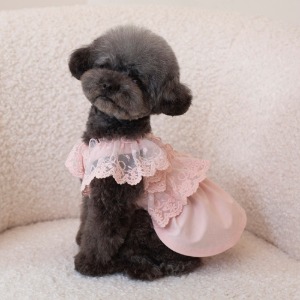 [오파프] Lace Overall Dress (Chic Pink)