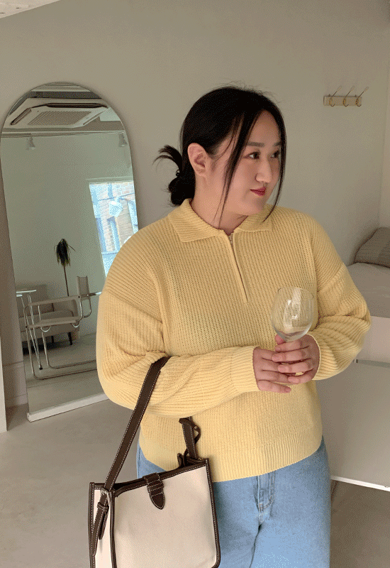 데뷔 반집업 knit (5color)