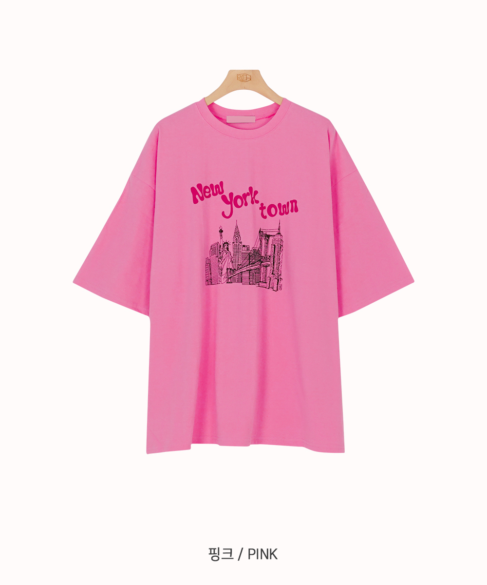 반팔 티셔츠 핑크 색상 이미지-S2L19