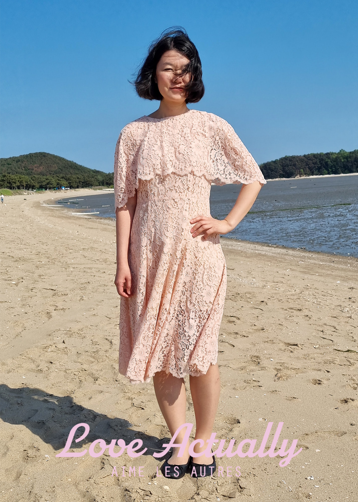 Flower Fragrance Lace  dress, Peachy Pink 꽃향기 레이스원피스(2컬러)