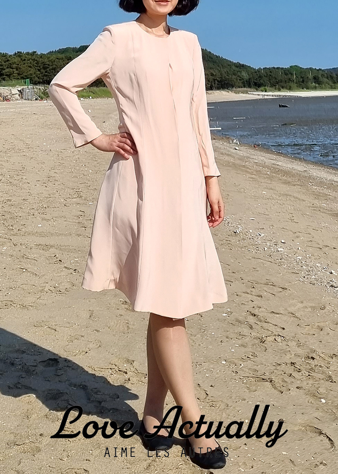 Breeze Silk dress, Peachy Pink 바람 실크원피스(3컬러)