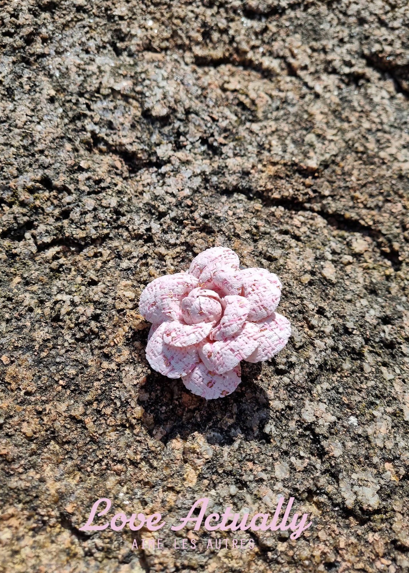 Flower Wind Tweed  Rose Brooch, Pink  꽃바람 트위드 장미 브로치