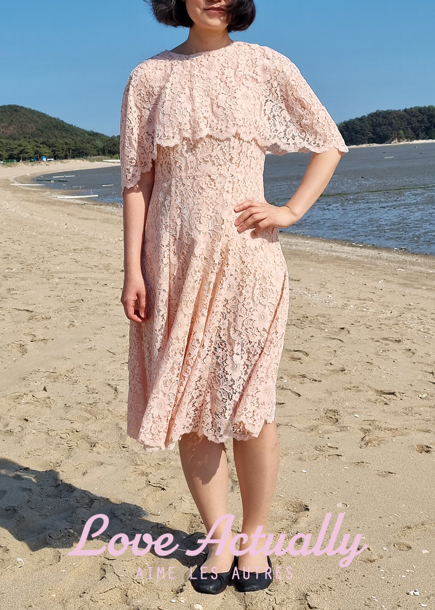 24ssFlower Fragrance Lace  dress, Peachy Pink 꽃향기 레이스원피스(2컬러)