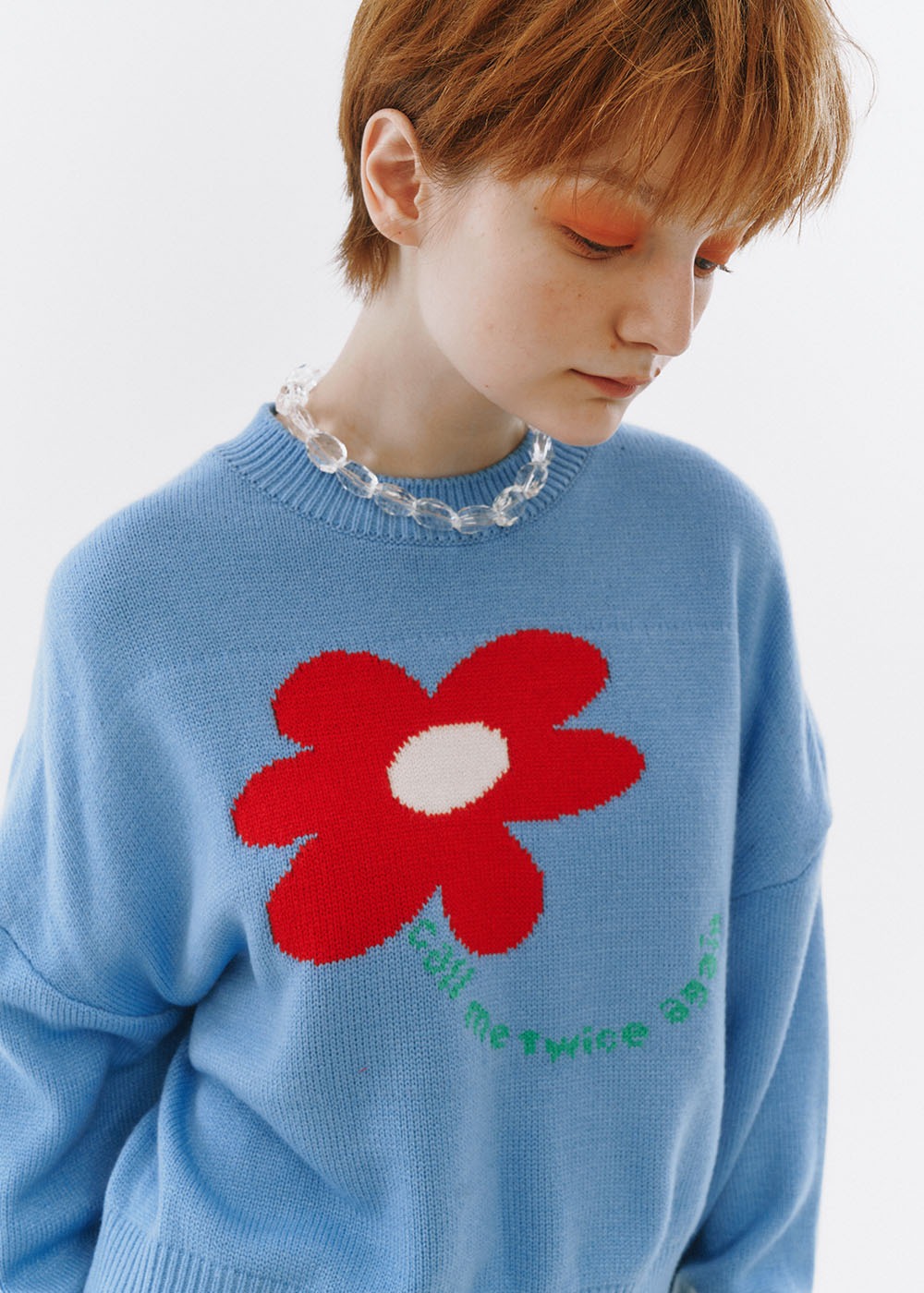 Flower Balloon-fit Pullover [BLUE]Flower Balloon-fit Pullover [BLUE]로씨로씨