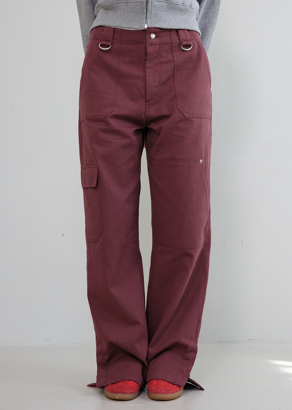 Button Pocket Wide Cargo Pants [RED BROWN]Button Pocket Wide Cargo Pants [RED BROWN]자체브랜드