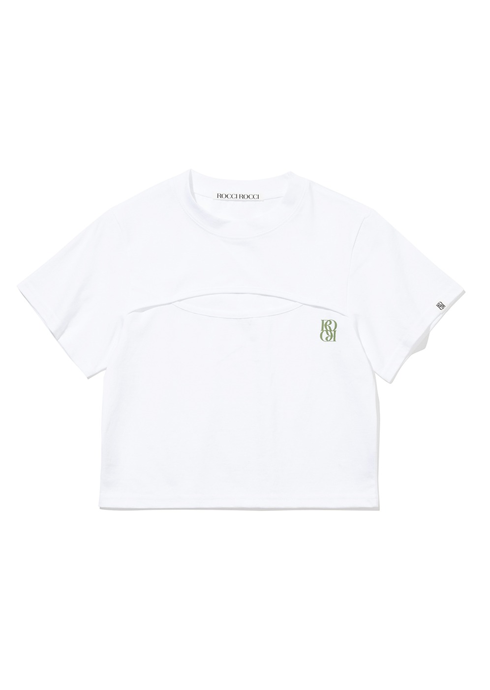 Classic Symbol Cutout Crop T-shirt [WHITE]Classic Symbol Cutout Crop T-shirt [WHITE]로씨로씨