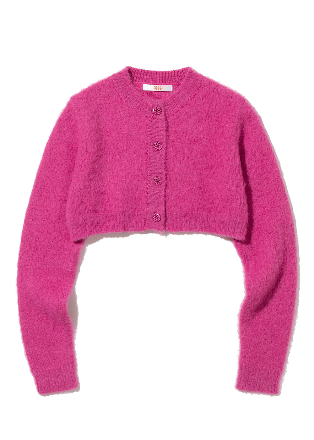 Mohair Fuzzy Cropped Cardigan [TURE PINK] - 로씨로씨 ROCCI ROCCI