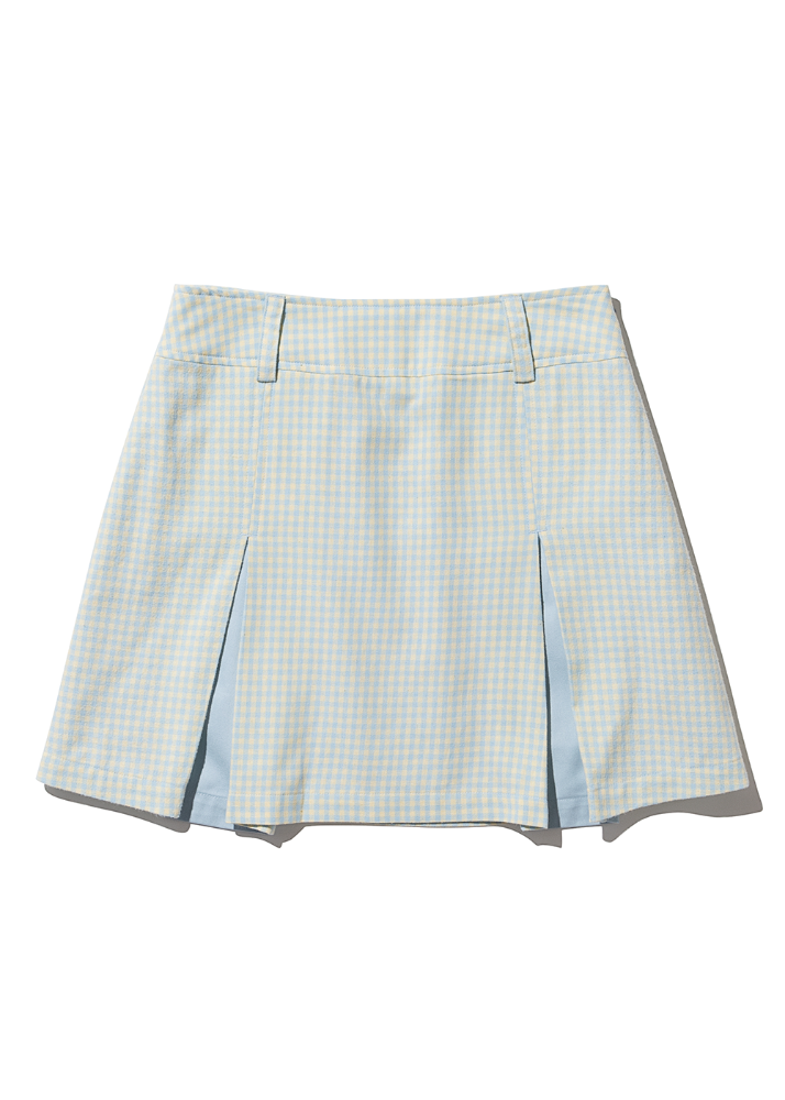 [(여자)아이들 미연 착용] Slit Point Skirt [SKY BLUE CHECK][(여자)아이들 미연 착용] Slit Point Skirt [SKY BLUE CHECK]자체브랜드