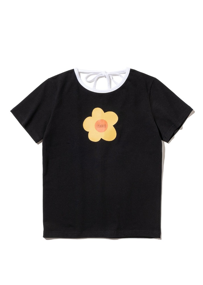 Flower Back point T-shirt [BLACK]Flower Back point T-shirt [BLACK]자체브랜드