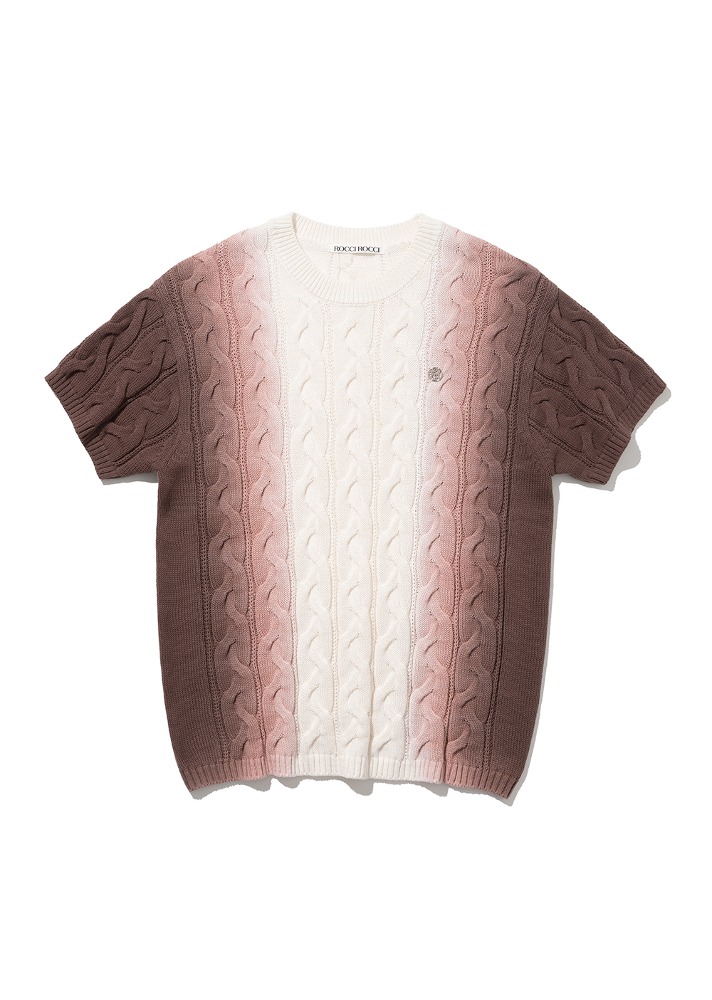 Gradation Washing Cable Knit Top [PINK]Gradation Washing Cable Knit Top [PINK]로씨로씨