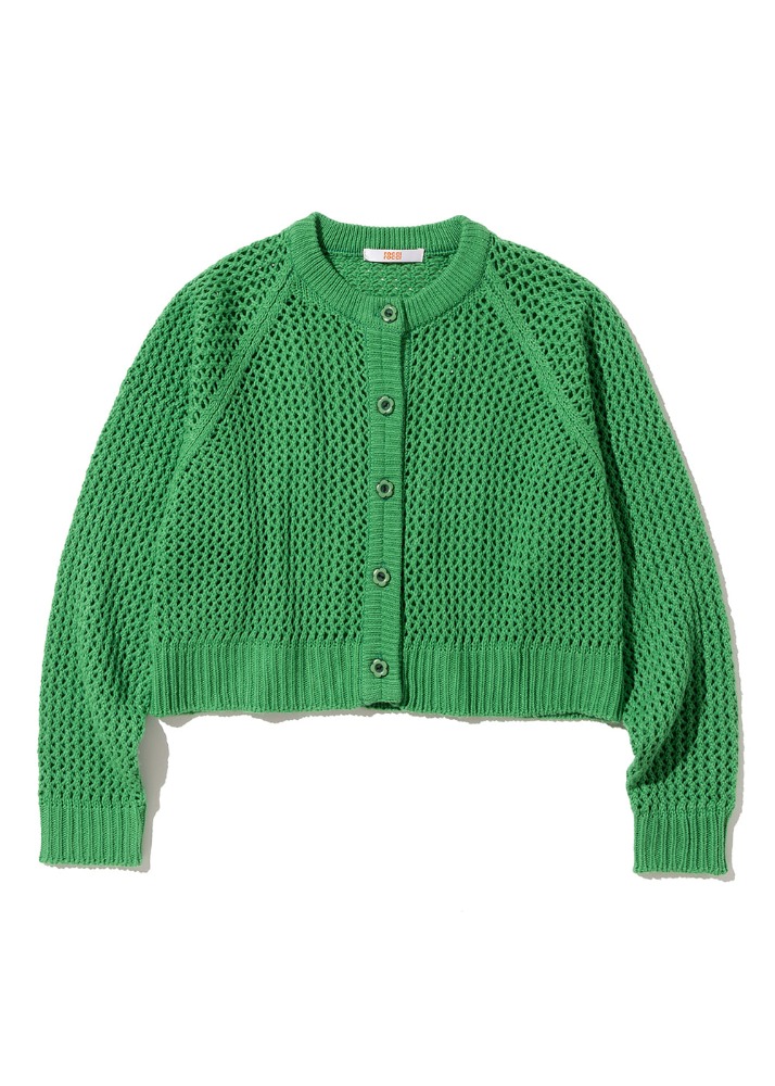 [배유진 착용] Flower Button Net Cardigan [GREEN][배유진 착용] Flower Button Net Cardigan [GREEN]로씨로씨