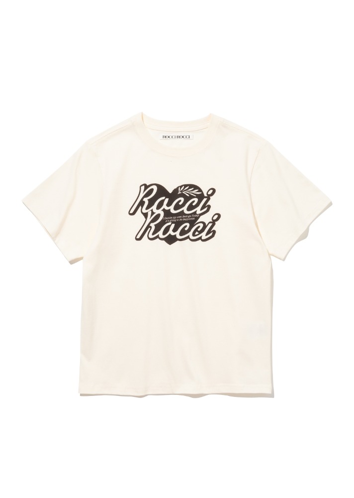 Heart RR Tight fit T-shirt [CREAM]Heart RR Tight fit T-shirt [CREAM]로씨로씨