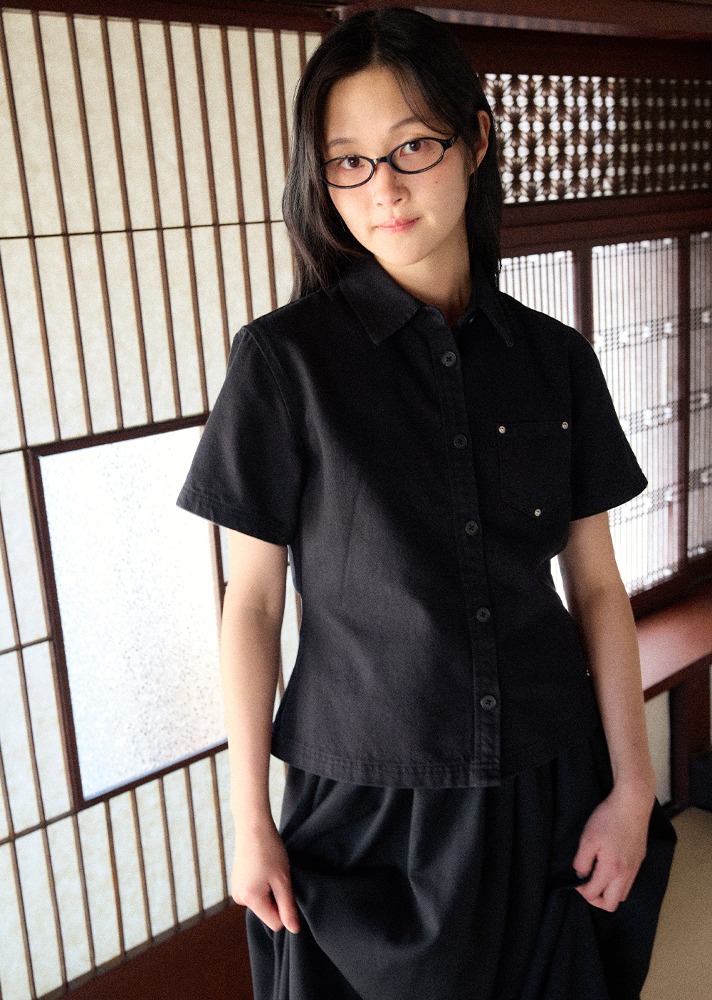 (5/22 예약발송)Denim Pocket Shirt [BLACK](5/22 예약발송)Denim Pocket Shirt [BLACK]자체브랜드